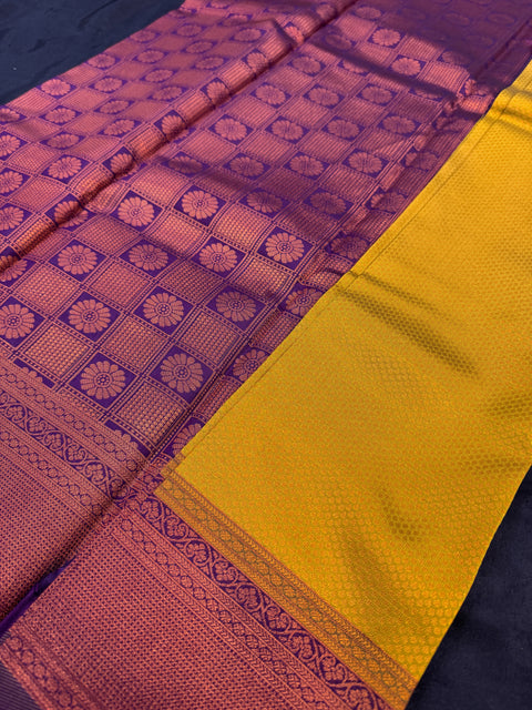 Soft Silk Saree with contrast beautiful pallu and blouse