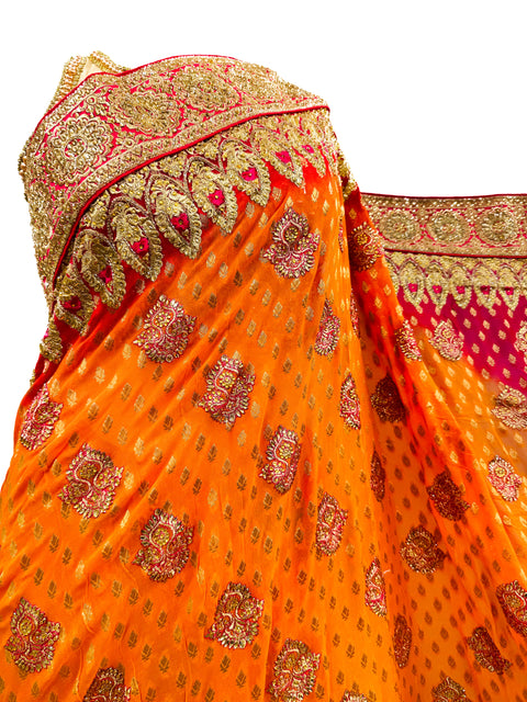 (Video clip attached )soft chiffon based zari work with heavy stone work border and embroidery work jaal all over & stone work beautiful Saree