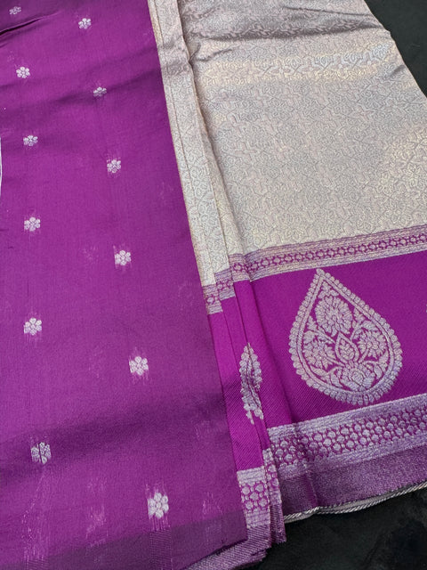 Soft Silk Saree with contrast beautiful pallu and blouse