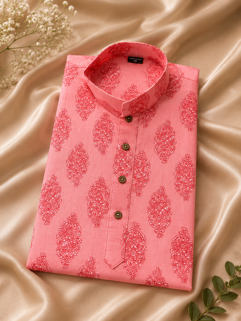 Pure cotton based Men’s Printed kurti (sizes mentioned in inches ,not according to the label on Kurti)size 44 kurti- Length 40 inches and size 46-length 42 inches ) Kurti only. Pants not included.