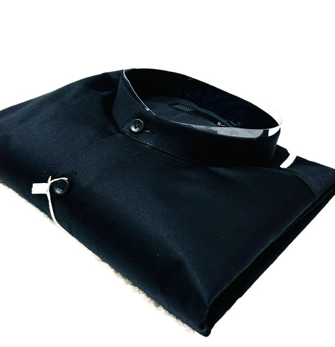 Cotton based beautiful mat look plain Chinese Collar Shirt