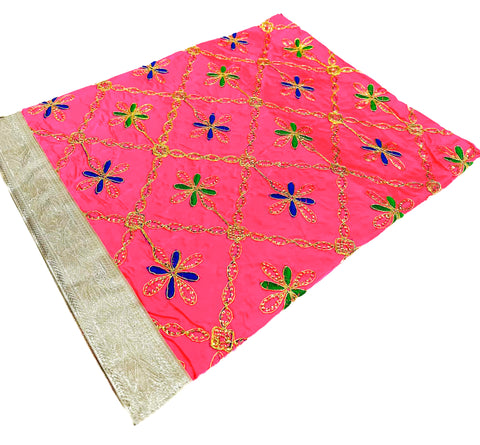 Silk Based embroidery work Rumala Sahib Double Set With Palkan