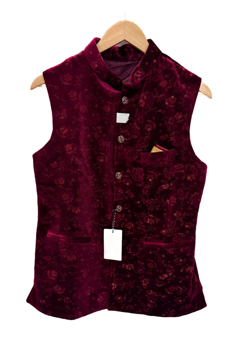 Maroon color  Men’s Waistcoat/kurta Jacket