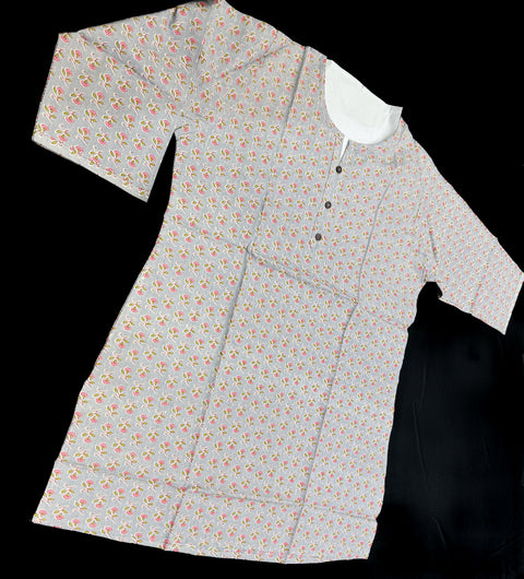 Pure Cotton based Printed short Kurti for girls /Ladies (Size 38 - length 28 inches, Size 42 ,46, 48 length -31 inches)sleeves 17 inch