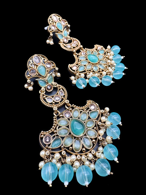 Original Polki with beautiful pearls heavy look Earrings with lite weight