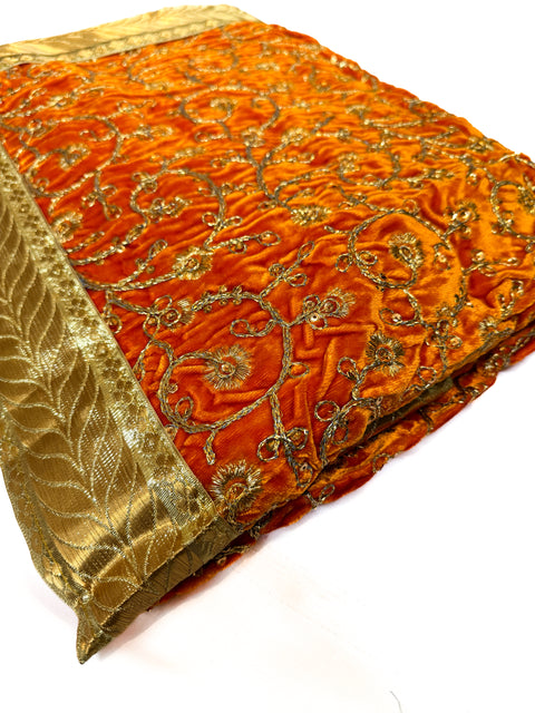 Velvet Based heavy Embroidery Work with sequined design work Rumala Sahib Double Set With Palkan