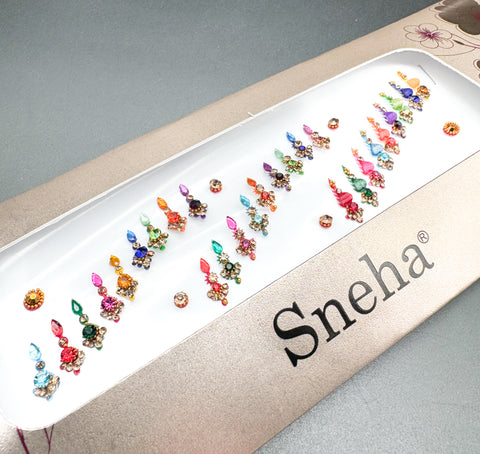 Multicolour Bindi with beautiful Stone work
