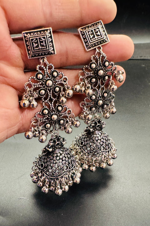 Beautiful oxidised bigger jhumka