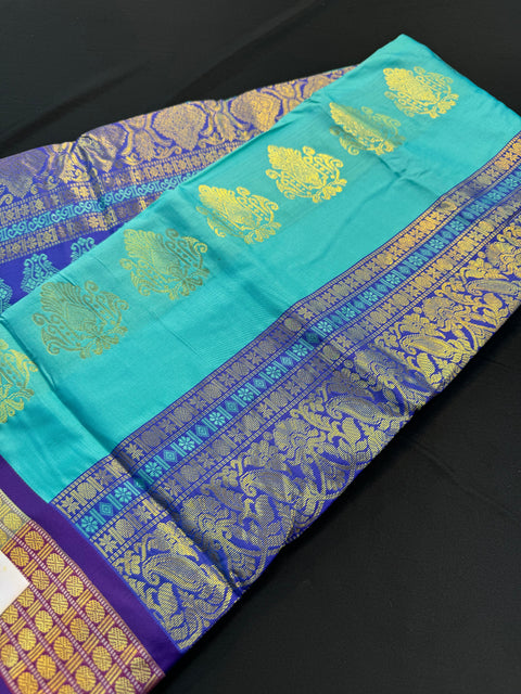 Art Silk Sarees with contrast Pallu and Blouse