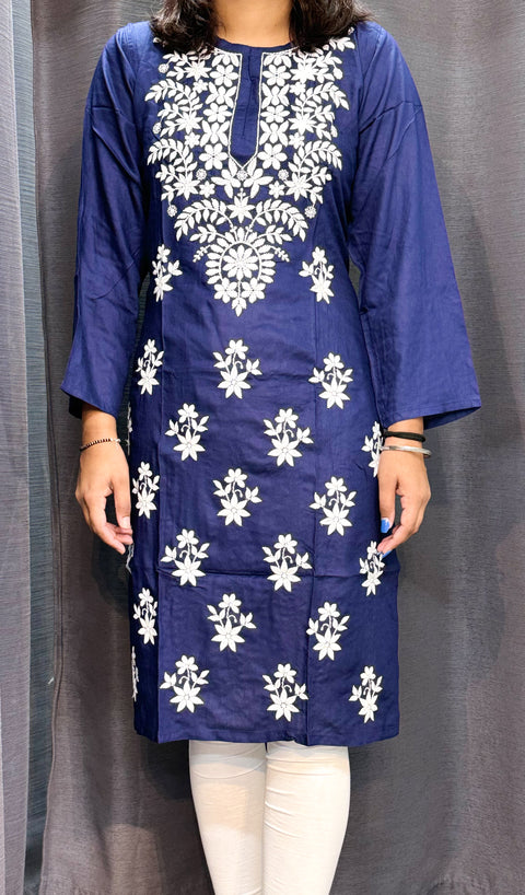 Pure & very soft Rayon based Chikankari work Kurti