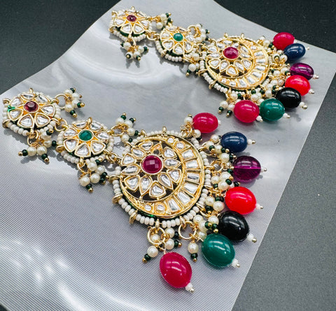 Kundan stone with pearls work beautiful earrings