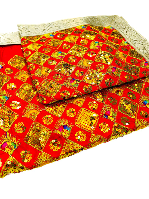 Silk Based heavy Embroidery Work with sequined design work Rumala Sahib Double Set With Palkan