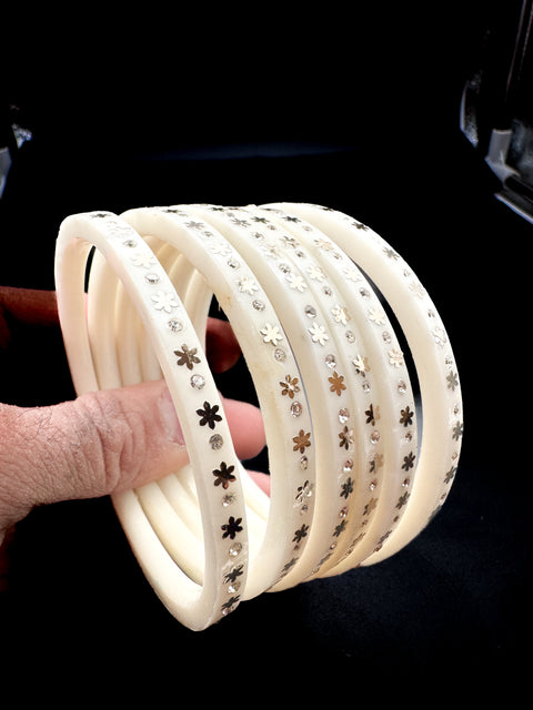 Silver stone Churra Bangles set (4 bangles in set )price per set