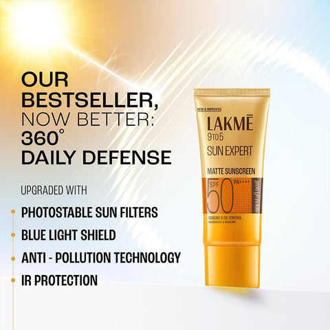 Lakme Sunscreen For Bright Skin, SPF 50 PA++++, Water Light, Niacinamide, In Vivo Tested, 100 ml