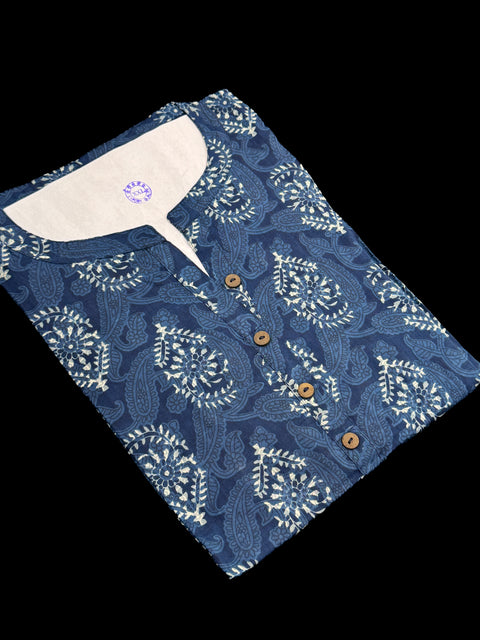 Pure Cotton based Printed short Kurti for girls /Ladies (Size 38 - length 28 inches, Size 42 ,46, 48 length -31 inches)sleeves 17 inch