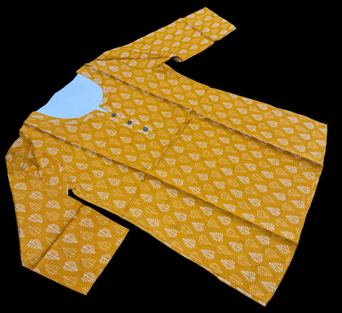 Pure Cotton based Printed short Kurti for girls /Ladies (Size 38 - length 28 inches, Size 42 ,46, 48 length -31 inches)sleeves 17 inch