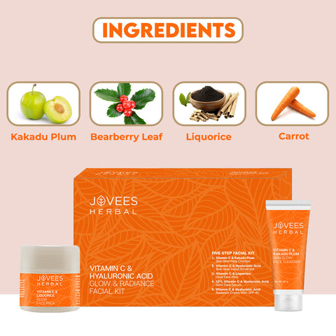 JOVEES VITAMIN C & HYALURONIC ACID GLOW & RADIANCE FACIAL KIT