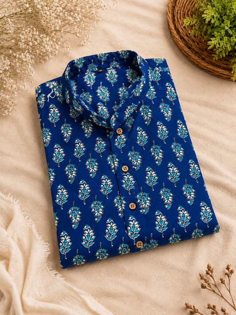 Pure cotton based Men’s Printed kurti (sizes mentioned in inches ,not according to the label on Kurti)size 44 kurti- Length 40 inches and size 46-length 42 inches ) Kurti only. Pants not included.