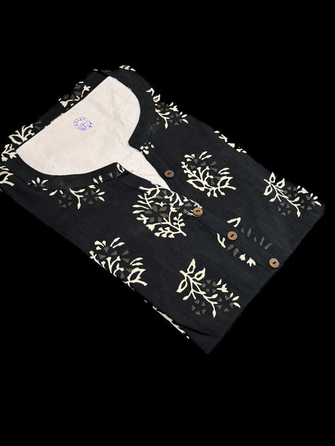 Pure Cotton based Printed short Kurti for girls /Ladies (Size 38 - length 28 inches, Size 42 ,46, 48 length -31 inches)sleeves 17 inch