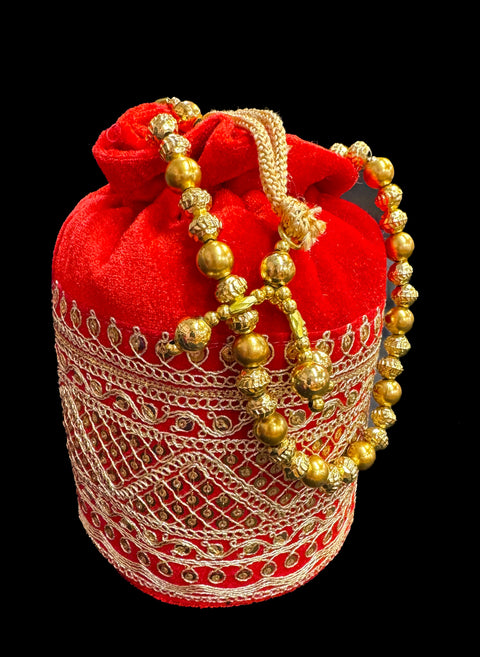 Velvet based Embroidery with stones  work hand bag /potli bag