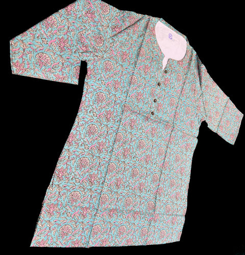 Pure Cotton based Printed short Kurti for girls /Ladies (Size 38 - length 28 inches, Size 42 ,46, 48 length -31 inches)sleeves 17 inch