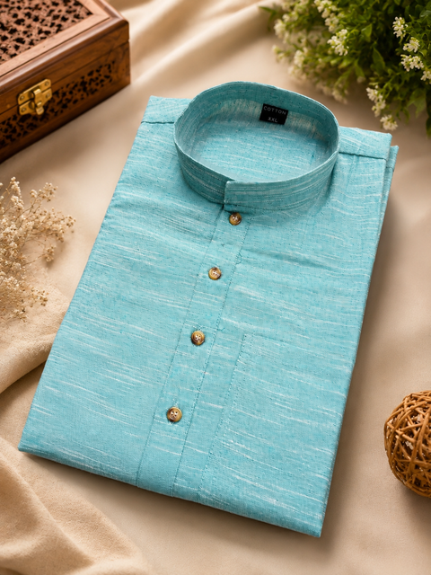 Very soft Pure cotton based Men’s plain kurti (sizes mentioned in inches ,not according to the label on Kurti)size 44 kurti- Length 40 inches and size 46-length 42 inches ) Kurti only. Pants not included.