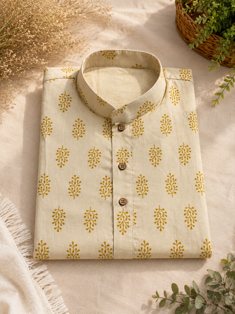 Pure cotton based Men’s Printed kurti (sizes mentioned in inches ,not according to the label on Kurti)size 44 kurti- Length 40 inches and size 46-length 42 inches ) Kurti only. Pants not included.