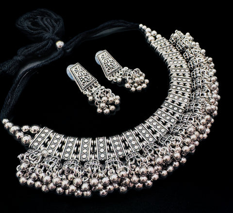 Beautiful work oxidised Necklace with earrings