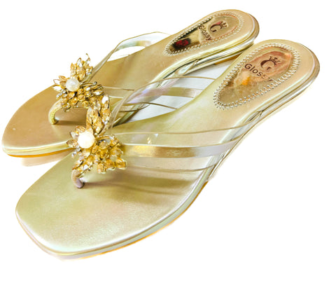 Crystal work butterfly design work soft cushioned Flats
