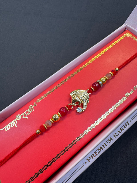 Beautiful Stone Work Rakhi in nice pack gift box