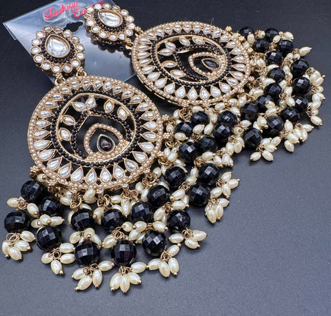 Beautiful Kundan & Pearls work bigger earrings (very lite weight)