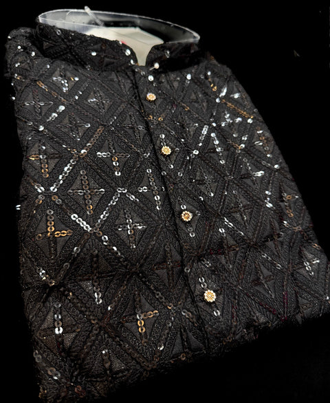 Pure Rayon Based Beautiful heavy Embroidery Work At Front And Back With Sequins Work Designer Kurta & White Pants