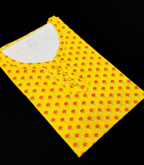 Pure Cotton based Printed short Kurti for girls /Ladies (Size 38 - length 28 inches, Size 42 ,46, 48 length -31 inches)sleeves 17 inch