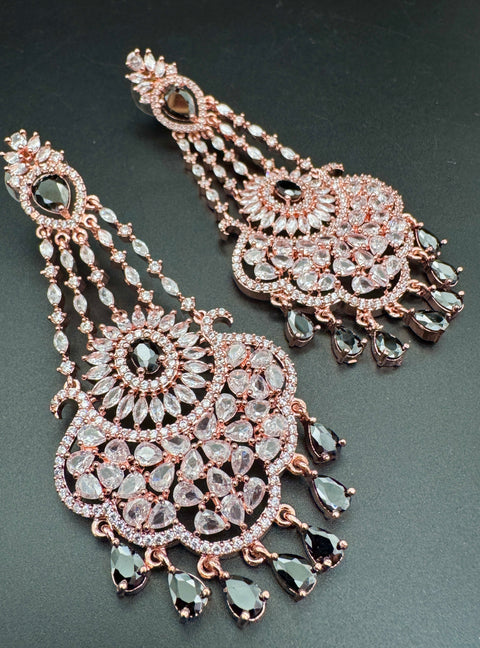 Rose gold American Diamond stones very classy and beautiful earrings