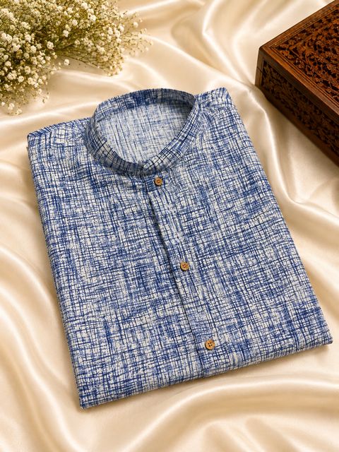 Pure Cotton Based Men’s Printed Kurti (Sizes Mentioned In Inches ,Not According To The Label On Kurti) Size 44 Kurti- Length 40 Inches And Size 46-Length 42 Inches ) Kurti only. Pants not included.