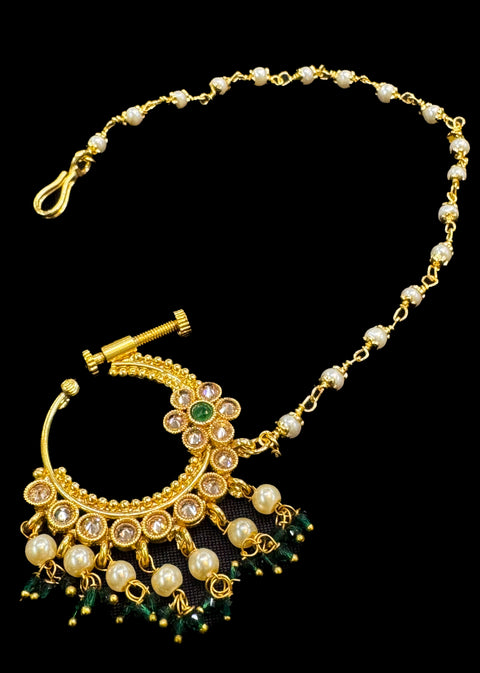 Small size Original Polki stone Beautiful Bride Nath (non piercing)