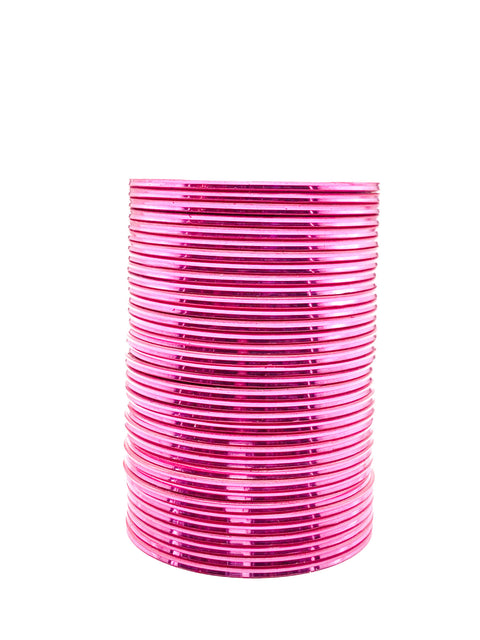 Lite Pink Color Plain Metal Bangles Set Of 3 Dozen In One Pack