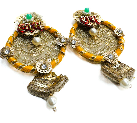 Shubh Labh design with stone work (double sided tape attached at back) for Diwali Decoration