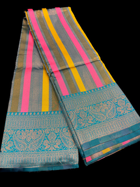 Soft Silk Saree with contrast beautiful pallu , border and blouse