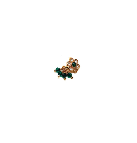 Polki stone with pearls Nath (Non Piercing)