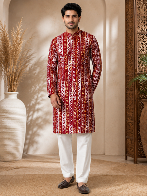 Pure cotton based Men’s Printed kurti (sizes mentioned in inches ,not according to the label on Kurti)size 44 kurti- Length 40 inches and size 46-length 42 inches ) Kurti only. Pants not included.
