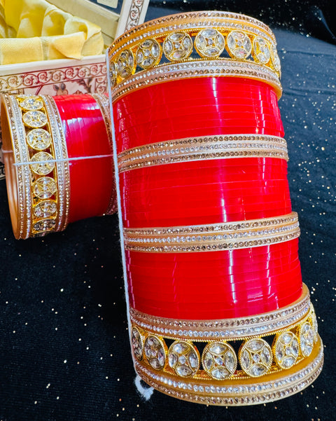 Beautiful polki stone design Bridal Churra