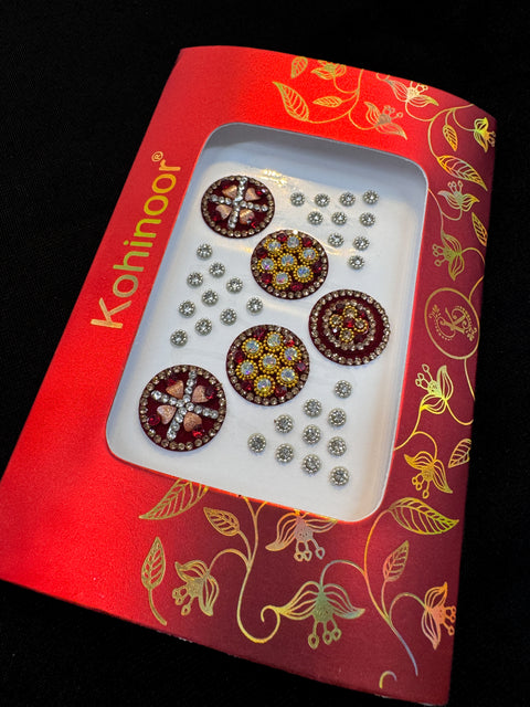 Golden stone Deep Maroon Bindi