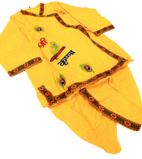 Cotton Based Beautiful Krishna Costume With All Accessories