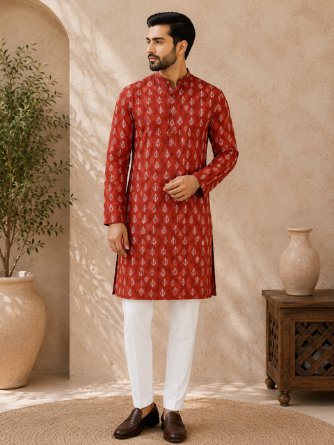 Pure cotton based Men’s Printed kurti (sizes mentioned in inches ,not according to the label on Kurti)size 44 kurti- Length 40 inches and size 46-length 42 inches ) Kurti only. Pants not included.