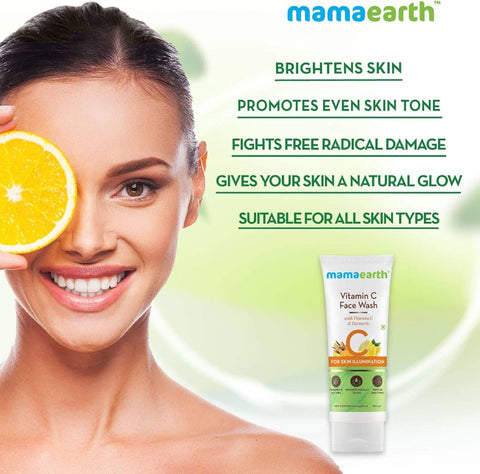 Mamaearth Vitamin C Face Wash with Vitamin C and Turmeric for Skin Illumination - 100ml