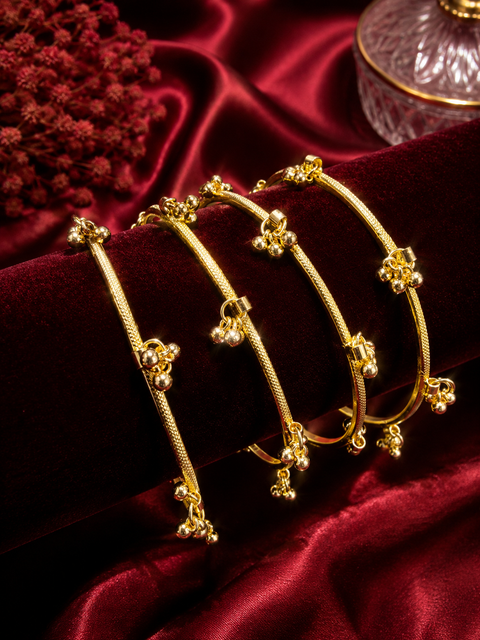 Kashmiri Style Ghungroo Bangles  (price per set ( 4 bangles in 1 set)(slight variation in color and design is possible)