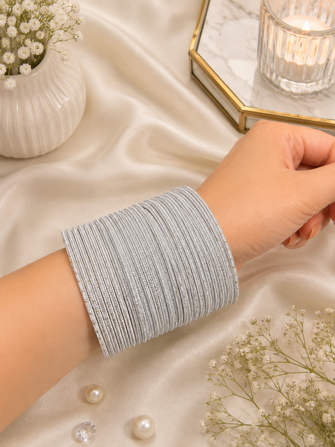 Golden Shimmer dotted metal bangles 2 dozen in 1 Set (slight variation in color & design may occur)
