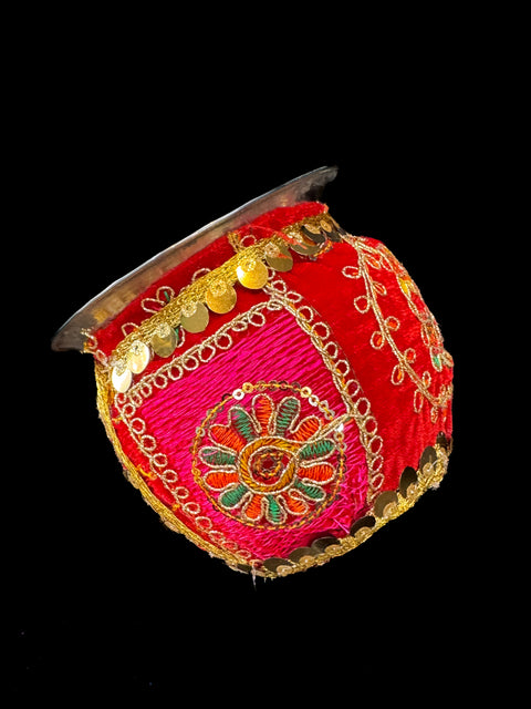 (Video clip attached )Magenta color heavy embroidery work Maiyan set for Mehndi / Haldi Ceremony for Wedding (Bride and Groom)