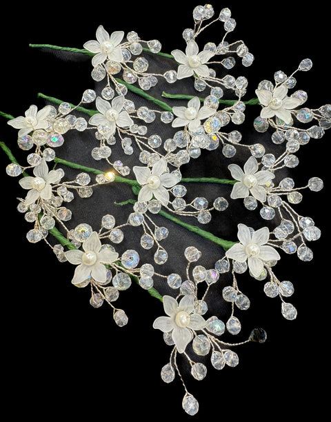 Pack of Beautiful pearls flower hair jura Pin (12 in each pack) Price per pack